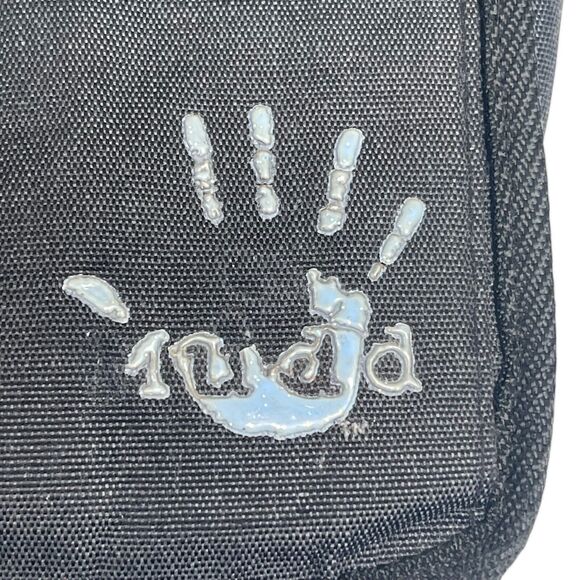 VTG 90s Y2K Mudd Black Messenger Bag Crossbody Canvas Pockets School Goth Defect - Picture 4 of 14